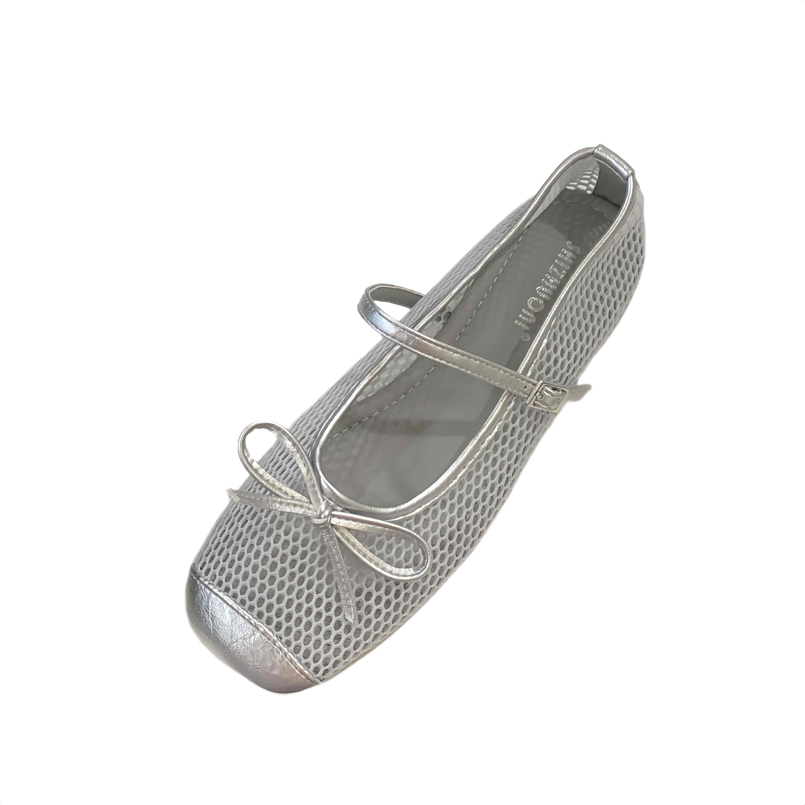 2025 Soft Sole Mesh Breathable Sandals Square Toe Hollow Woven Flat Shoes Women Summer Square Toe Flat Grandma Shoes