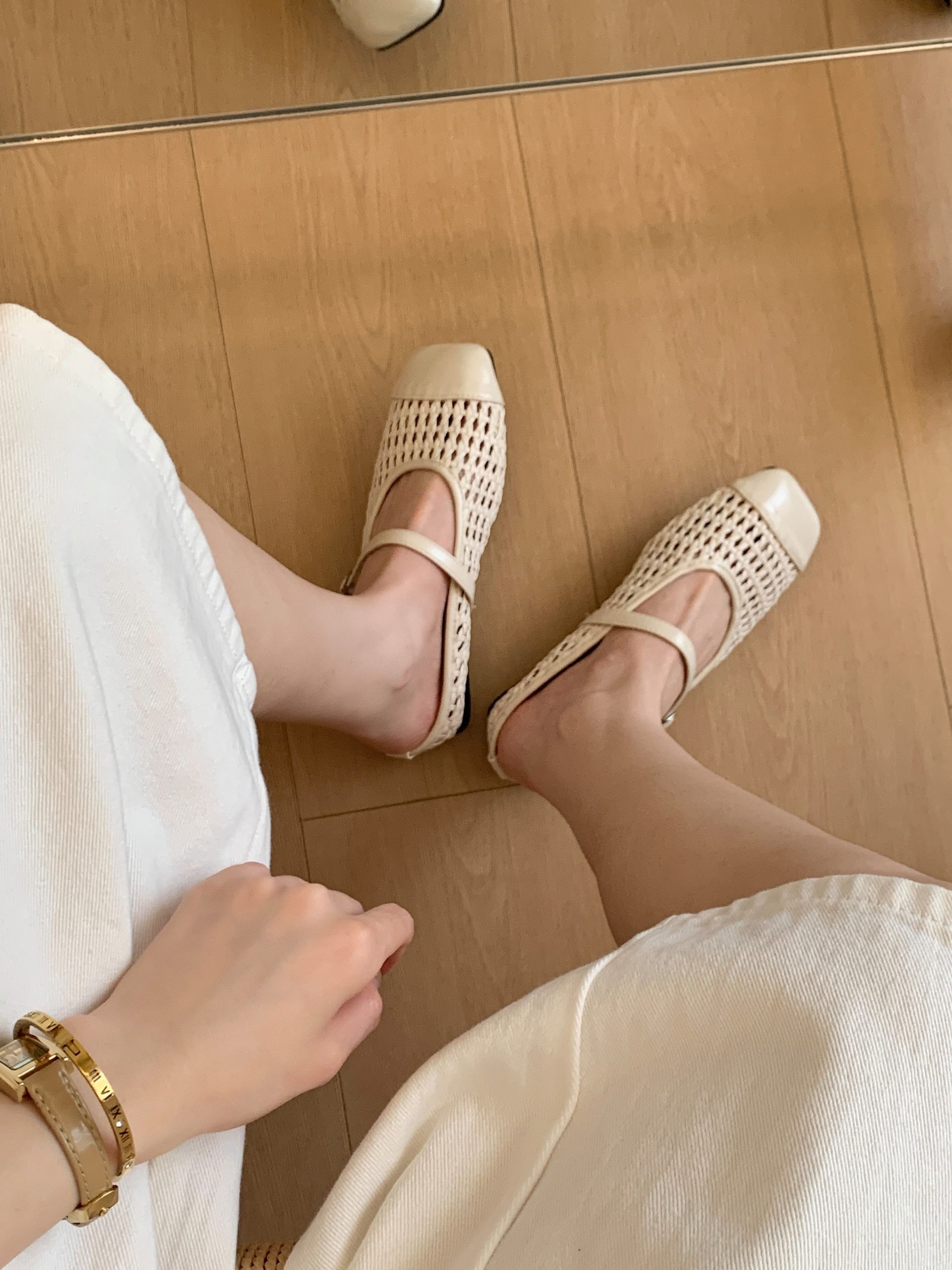 Comfy Closed-Toe Slippers for Women 2026 New Summer Woven Hollow Out Mules Mary Jane Flat Sandals