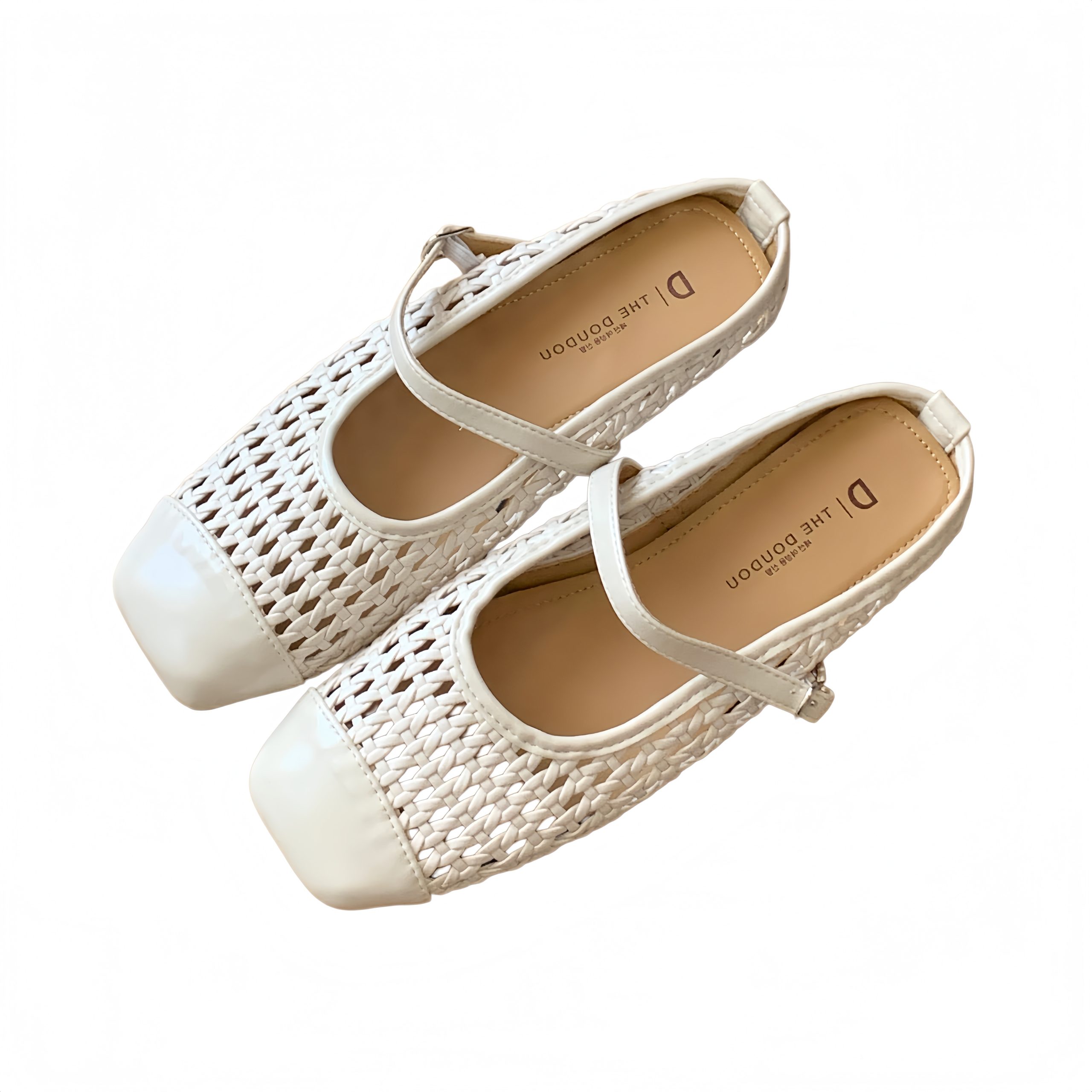 Comfy Closed-Toe Slippers for Women 2026 New Summer Woven Hollow Out Mules Mary Jane Flat Sandals