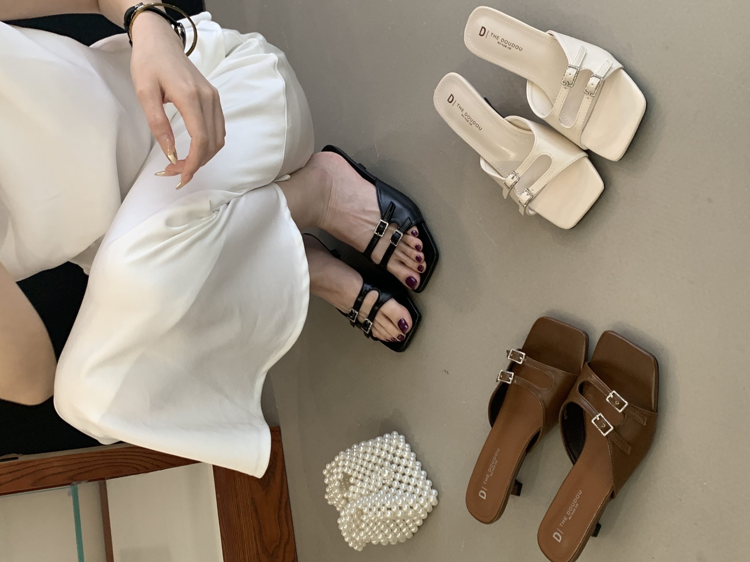 French Elegance High Heel Open Toe Slippers for Women Summer 2026 New Style with Skirts Stunning High Heels