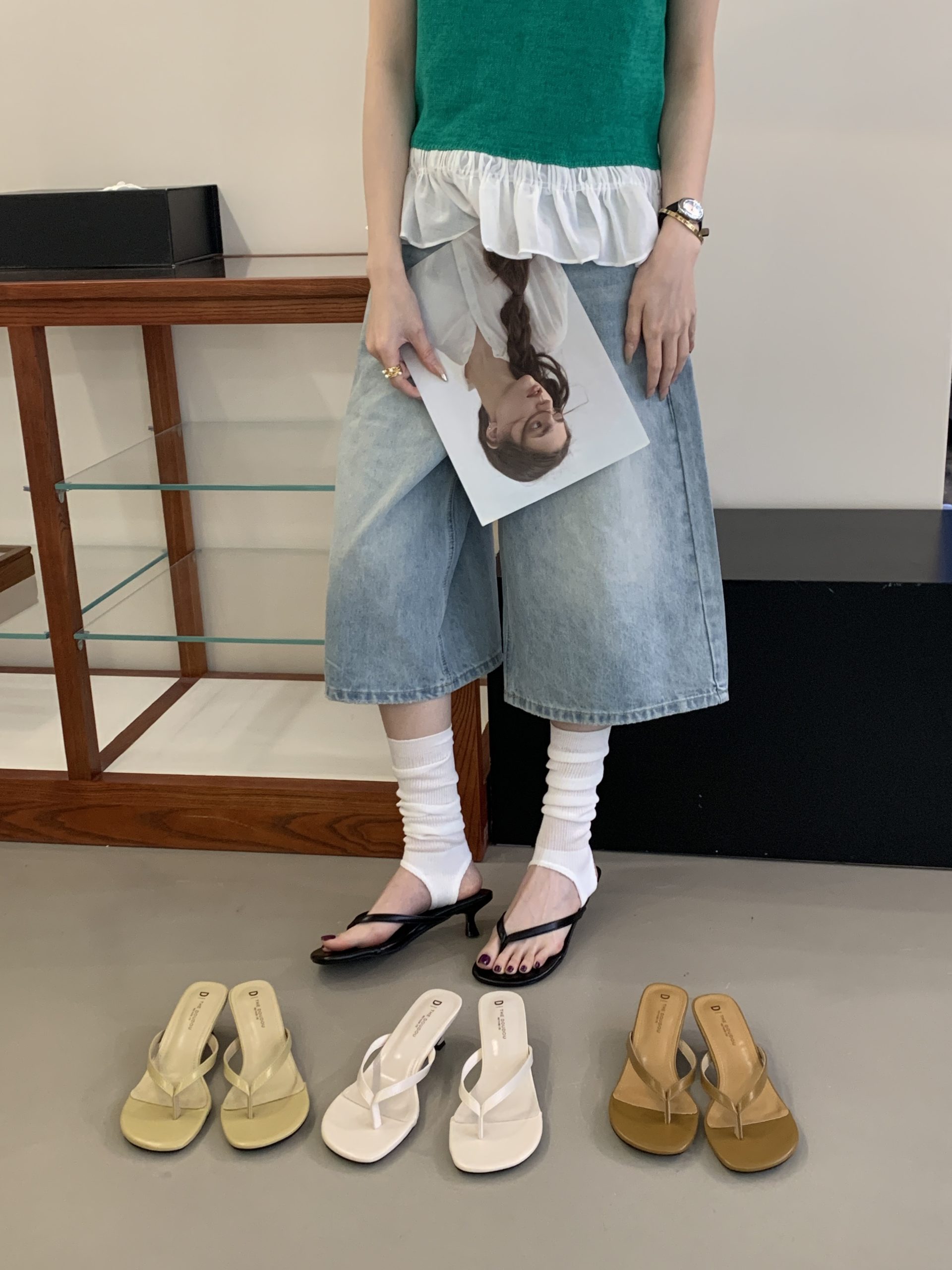French Elegance Thin Heel Open Toe Slippers for Women Summer 2026 New Style High Heels with Dress