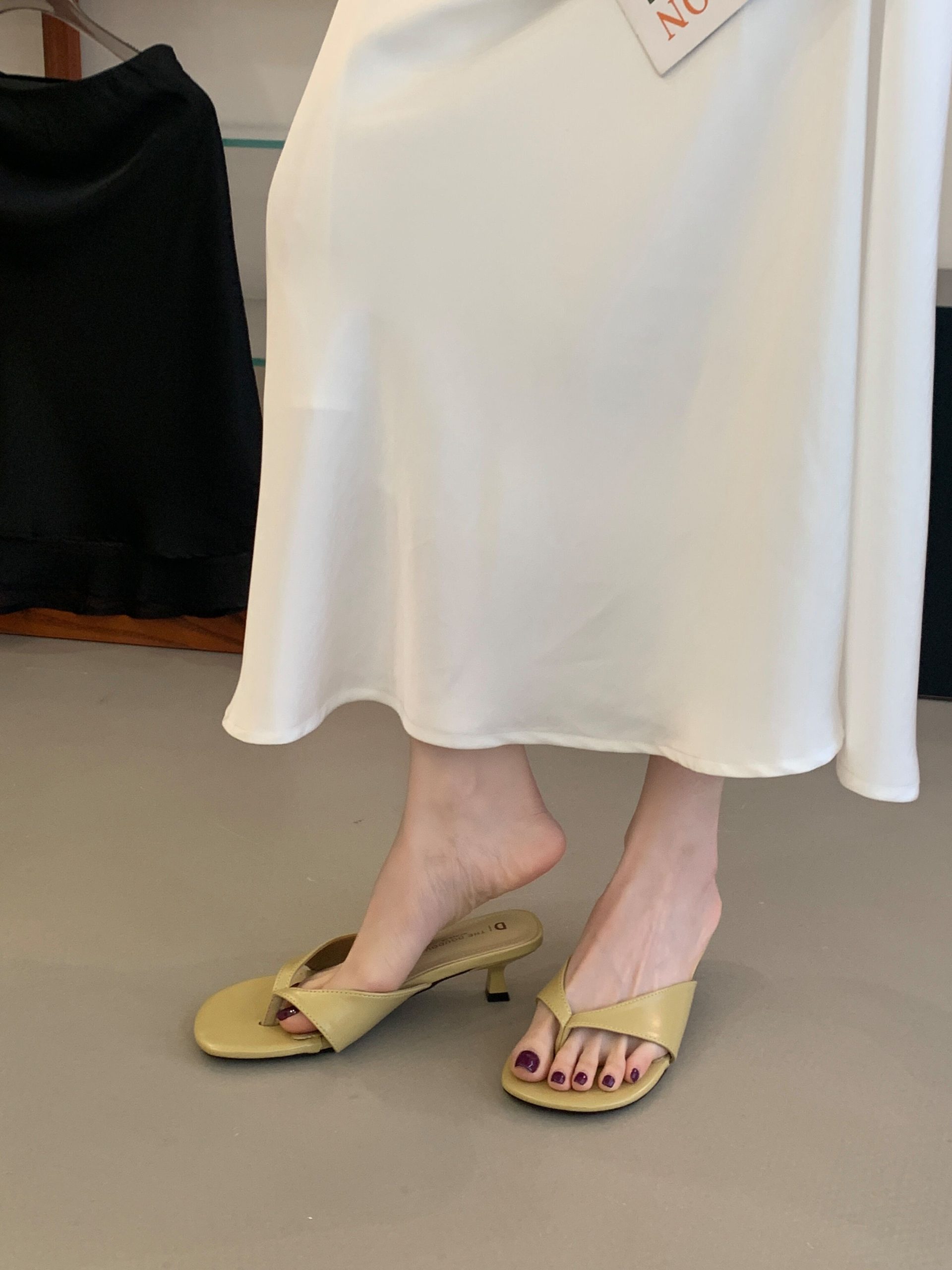 French Style Elegant Open Toe Slippers for Women Summer 2026 New High Heel Sandals with Dresses